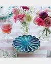 Vietri Lisbon Cobalt And Aqua Flower Cocktail Plate In Multi