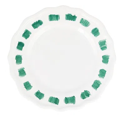 Vietri Lisbon Green Stitch Cocktail Plate