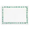 Vietri Lisbon Green Stitch Rectangular Platter In White