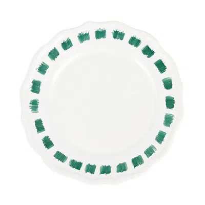Vietri Lisbon Green Stitch Salad Plate