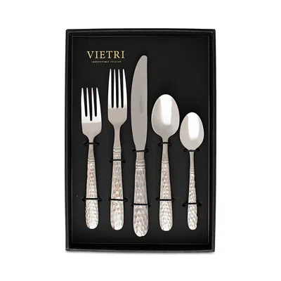 Vietri Martellato 20-piece Flatware Set In Silver