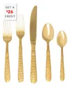 Vietri Martellato 5pc Flatware Set With $26 Credit In Gold