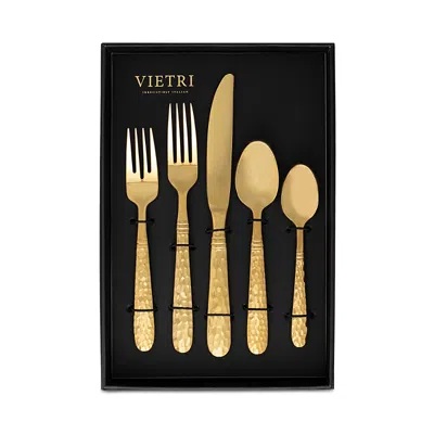 Vietri Martellato Gold Five-piece Place Setting, Set Of 4
