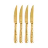 Vietri Martellato Gold Tone Steak Knife, Set Of 4 In Gold