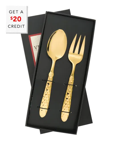 Vietri Martellato Serving Set In Gold