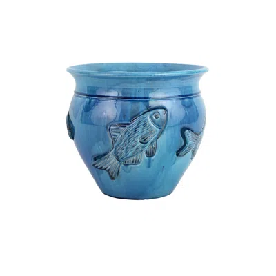 Vietri Mediterranea Blue Medium Planter
