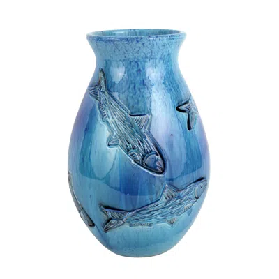Vietri Mediterranea Blue Umbrella Stand