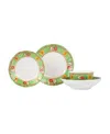 Vietri Melamine Campagna Gallina 4pc Flatware Set In Green