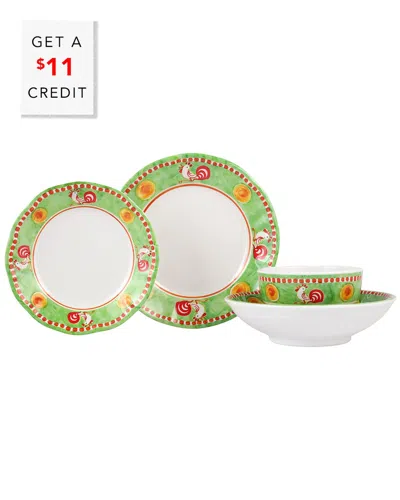 VIETRI VIETRI MELAMINE CAMPAGNA GALLINA 4PC DINNERWARE SET WITH $10 CREDIT