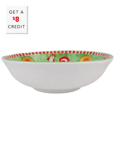 Vietri Melamine Campagna Gallina Large Serving Bowl With $8 Credit In Multicolor