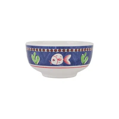 Vietri Melamine Campagna Pesce Cereal Bowl In Blue;brown