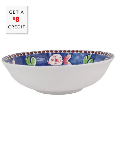 Vietri Melamine Campagna Pesce Large Serving Bowl With $8 Credit In Multicolor