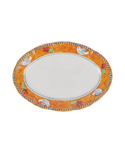 Vietri Melamine Campagna Pesce Oval Platter In Orange