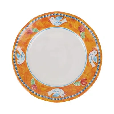 Vietri Melamine Campagna Uccello Dinner Plate In Blue;red;orange