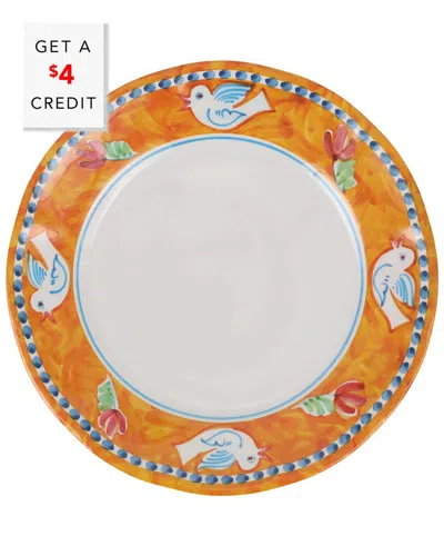 VIETRI VIETRI MELAMINE CAMPAGNA UCCELLO DINNER PLATE WITH $3 CREDIT