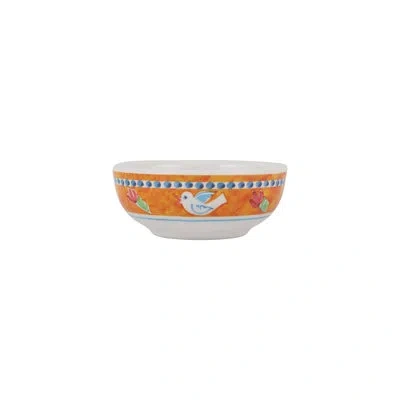Vietri Melamine Campagna Uccello Olive Oil Bowl In Blue;orange