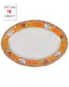 Vietri Melamine Campagna Uccello Oval Platter In Multicolor