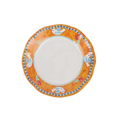 Vietri Melamine Campagna Uccello Salad Plate In Blue;red;orange