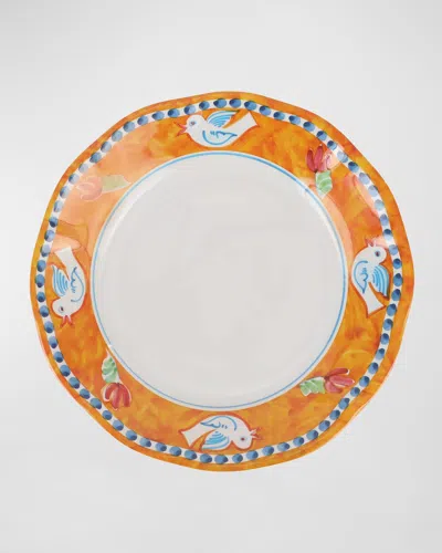 Vietri Melamine Campagna Uccello Salad Plate In Orange