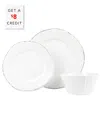 Vietri Melamine Lastra 3-piece Place Setting In White