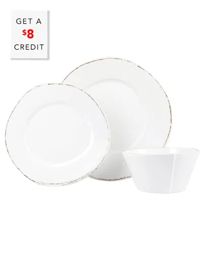 VIETRI VIETRI MELAMINE LASTRA 3PC PLACE SETTING  WITH $8 CREDIT