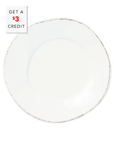 Vietri Melamine Lastra Dinner Plate With $3 Credit In White