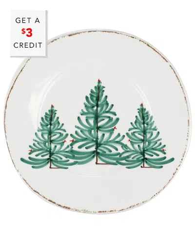 Vietri Melamine Lastra Holiday Dinner Plate With $3 Credit In White