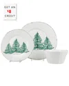 Vietri Melamine Lastra Holiday 3 Piece Place Setting In White