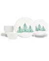 Vietri Melamine Lastra Holiday Twelve-piece Place Setting In White