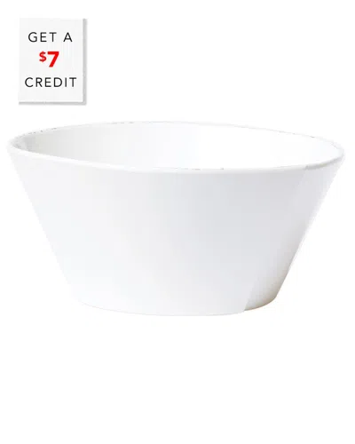 Vietri Melamine Lastra Large Stacking Serving Bowl With $7 Credit In White