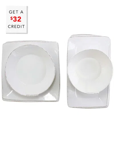 Vietri Melamine Lastra White 4-piece Serveware Set With $32 Credit