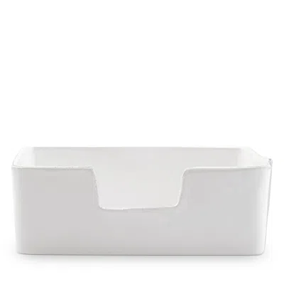 Vietri Melamine Lastra White Guest Towel Holder In Gray