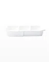 Vietri Melamine Lastra White Three-part Server In White