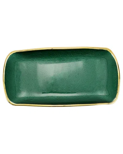 VIETRI VIETRI METALLIC GLASS RECTANGULAR TRAY