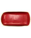 Vietri Metallic Glass Ruby Rectangular Tray In Red