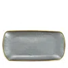 Vietri Metallic Glass Slate Rectangular Tray In Slate