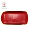 Vietri Metallic Glass Ruby Rectangular Tray In Red