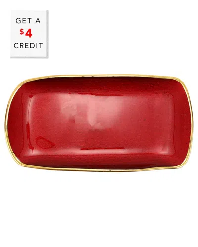 VIETRI VIETRI METALLIC GLASS RECTANGULAR TRAY WITH $4 CREDIT