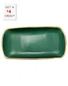 Vietri Metallic Glass Emerald Rectangular Tray In Green