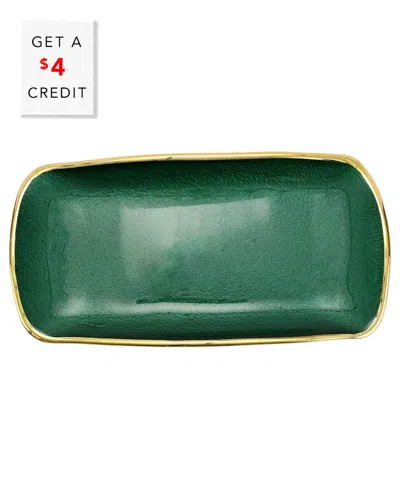 VIETRI VIETRI METALLIC GLASS RECTANGULAR TRAY
