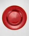 Vietri Metallic Glass Dinner Plate In Red