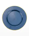 Vietri Metallic Glass Sapphire Charger