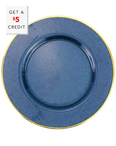 Vietri Metallic Glass Sapphire Service Plate/charger With $5 Credit
