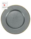 Vietri Metallic Glass Slate Service Plate/charger With $5 Credit In Gray
