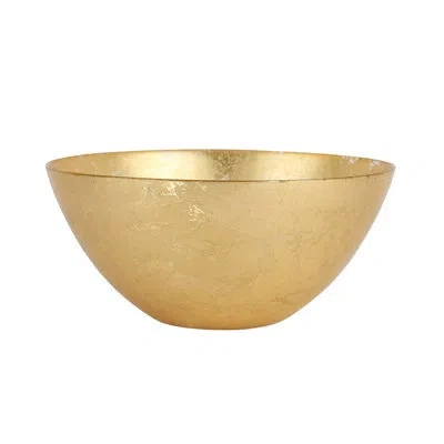 Vietri Moon Glass Deep Bowl In White;gold