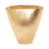 Vietri Moon Glass Leaf Medium Vase In Gold