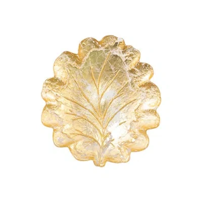 Vietri Moon Glass Leaf Salad Plate In Gold