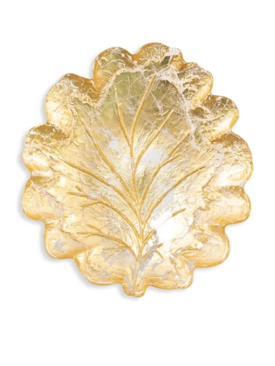 Vietri Moon Glass Leaf Salad Plate In Gold