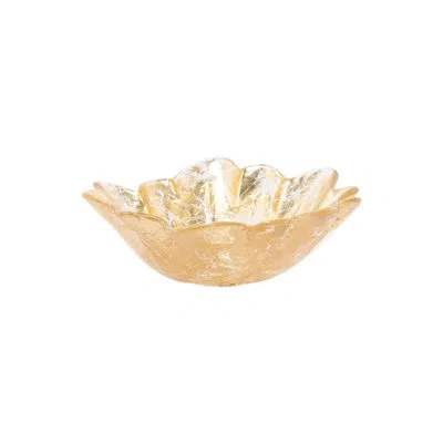 Vietri Moon Glass Leaf Small Bowl In Gold