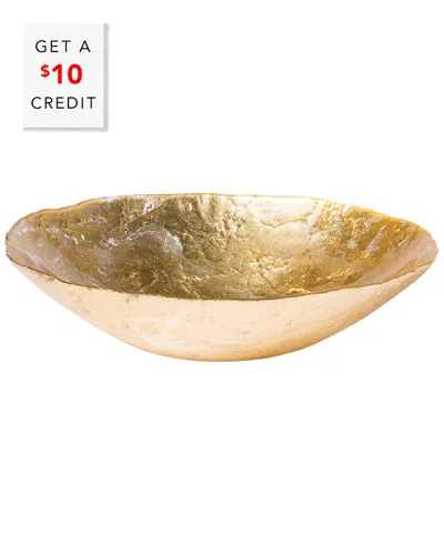 Vietri Moon Glass Medium Bowl With $10 Credit In Gold